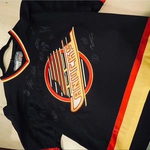 Vintage and signed Canucks Hockey CCM Jersey